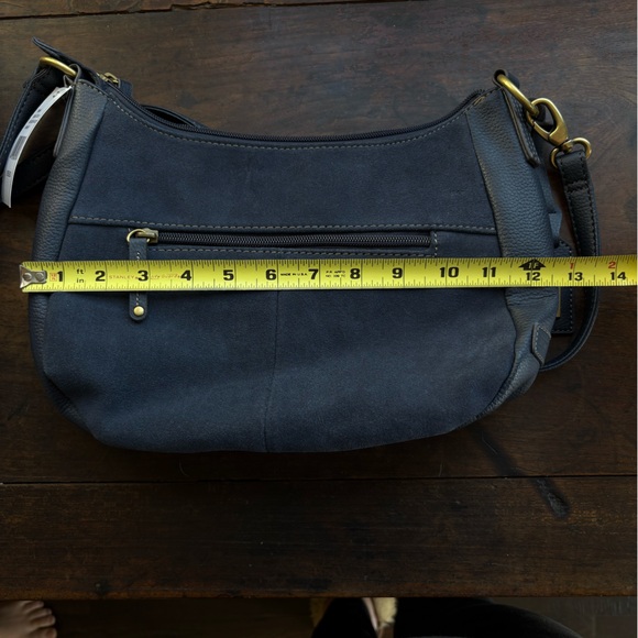 NWT Tignanello Midnight Blue Genuine Leather/Suede Messenger Crossbody Bag - Picture 11 of 16